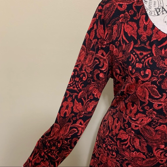 Cato Black & Red Long Sleeve Sweater Dress Large - Picture 4 of 10